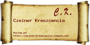 Czeiner Kreszcencia névjegykártya