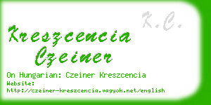 kreszcencia czeiner business card